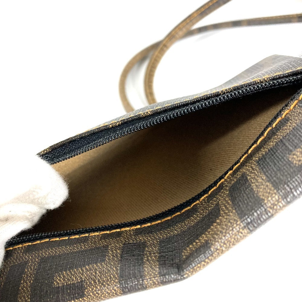 FENDI Pouch Zucca Mesh Logo Bag Tote Bag Shoulder Bag PVC Women's Brown