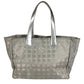 CHANEL A15991 CC Coco Mark Logo New Travel Line MM Shoulder Bag Handbag Tote Bag Nylon Canvas Unisex Silver