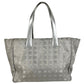 CHANEL A15991 CC Coco Mark Logo New Travel Line MM Shoulder Bag Handbag Tote Bag Nylon Canvas Unisex Silver