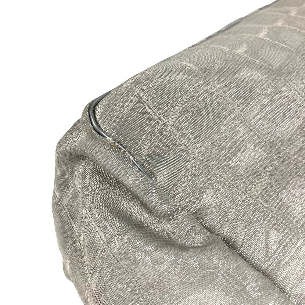CHANEL A15991 CC Coco Mark Logo New Travel Line MM Shoulder Bag Handbag Tote Bag Nylon Canvas Unisex Silver