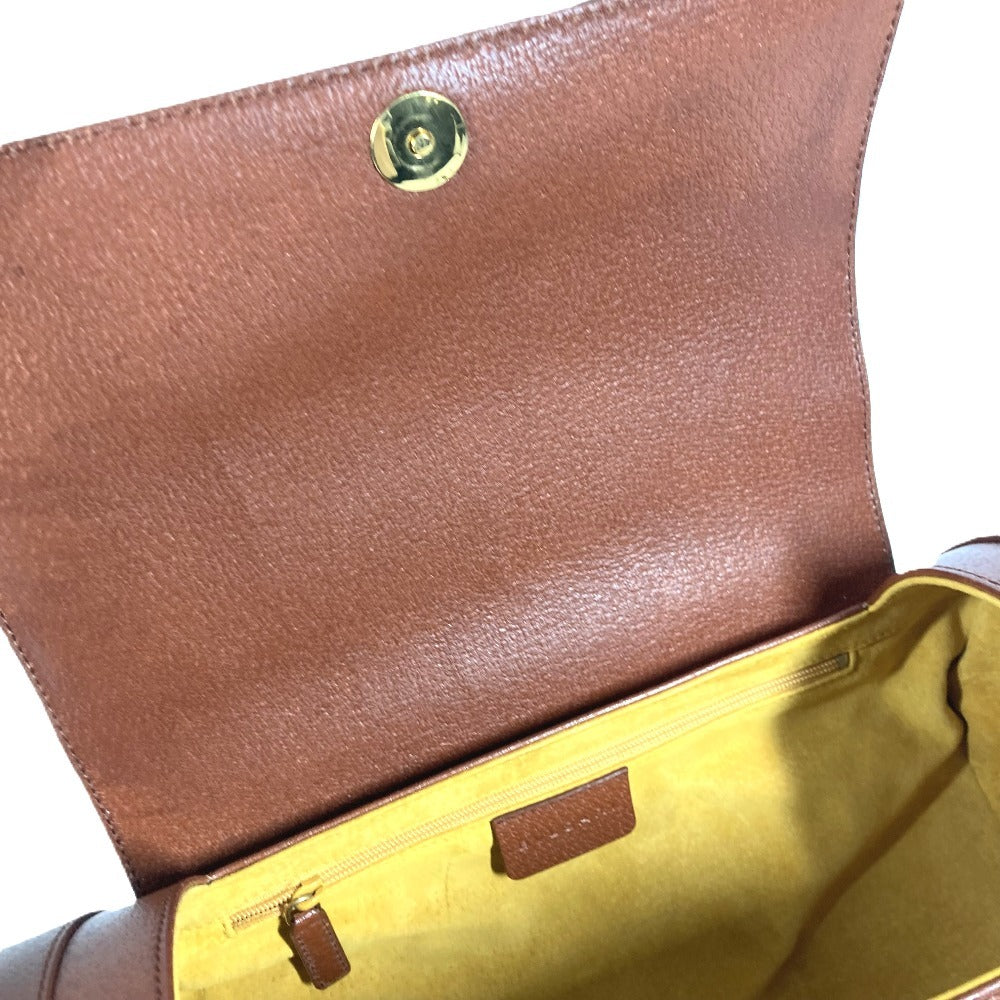 BVLGARI Cylindrical Bvlgari Bvlgari Logo Shoulder Bag with Flap, Leather, Unisex, Brown