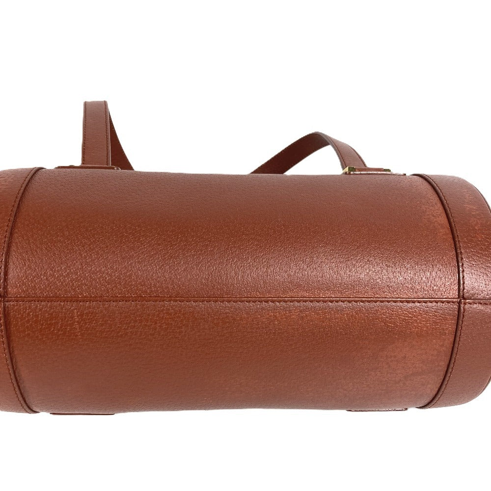 BVLGARI Cylindrical Bvlgari Bvlgari Logo Shoulder Bag with Flap, Leather, Unisex, Brown