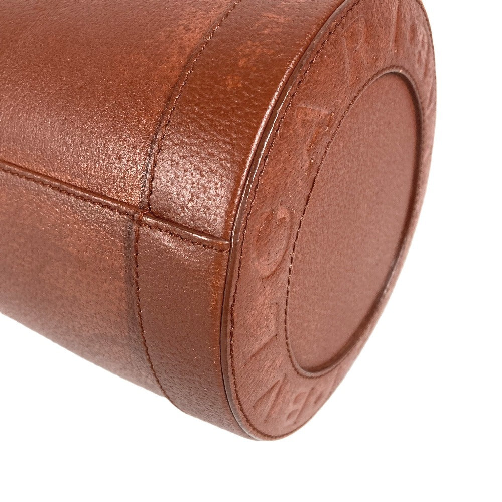 BVLGARI Cylindrical Bvlgari Bvlgari Logo Shoulder Bag with Flap, Leather, Unisex, Brown