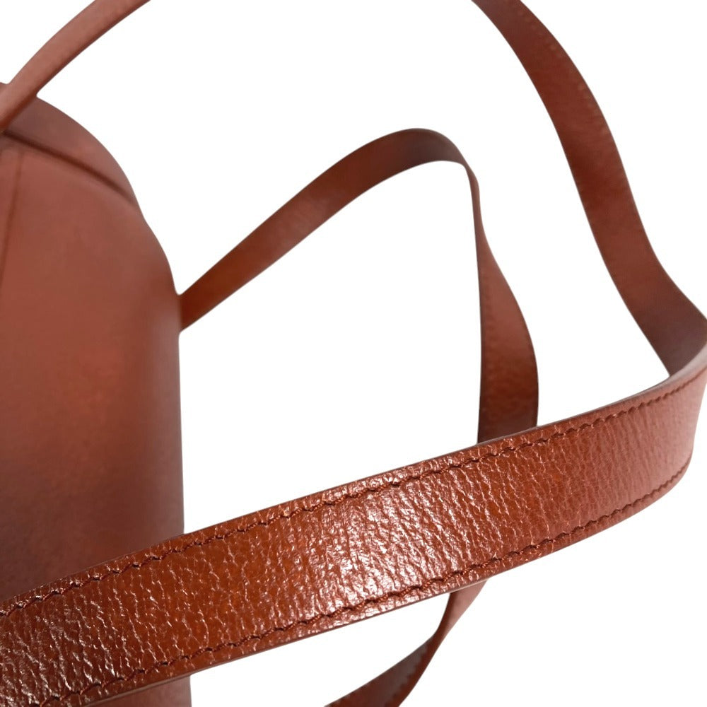 BVLGARI Cylindrical Bvlgari Bvlgari Logo Shoulder Bag with Flap, Leather, Unisex, Brown