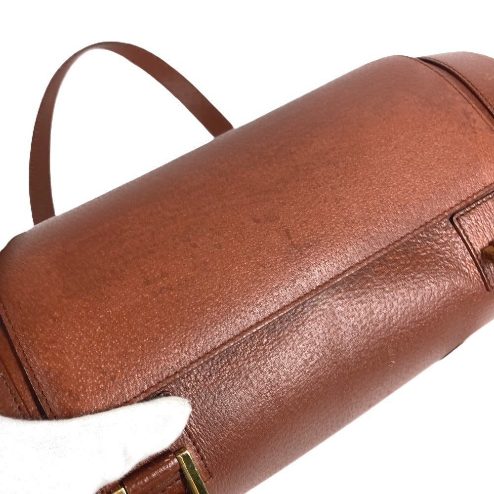 BVLGARI Cylindrical Bvlgari Bvlgari Logo Shoulder Bag with Flap, Leather, Unisex, Brown