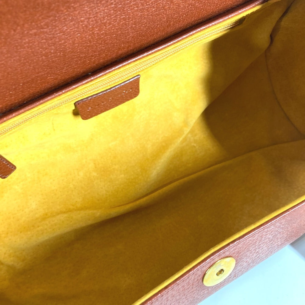 BVLGARI Cylindrical Bvlgari Bvlgari Logo Shoulder Bag with Flap, Leather, Unisex, Brown