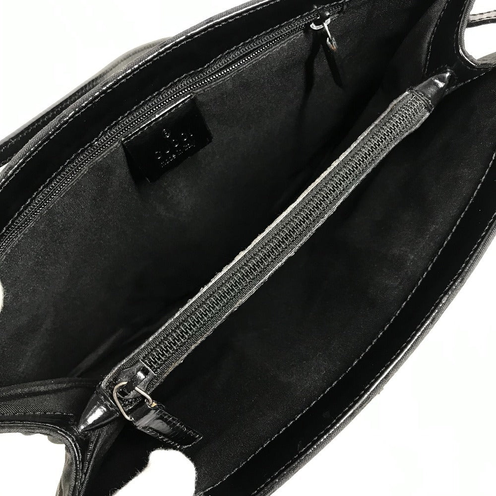 GUCCI 001 3175 Wポケット ダブルポケット GG ロゴ カバン 肩掛け ハンドバッグ ショルダーバッグ レザー/ナイロン ユニセックス ブラック