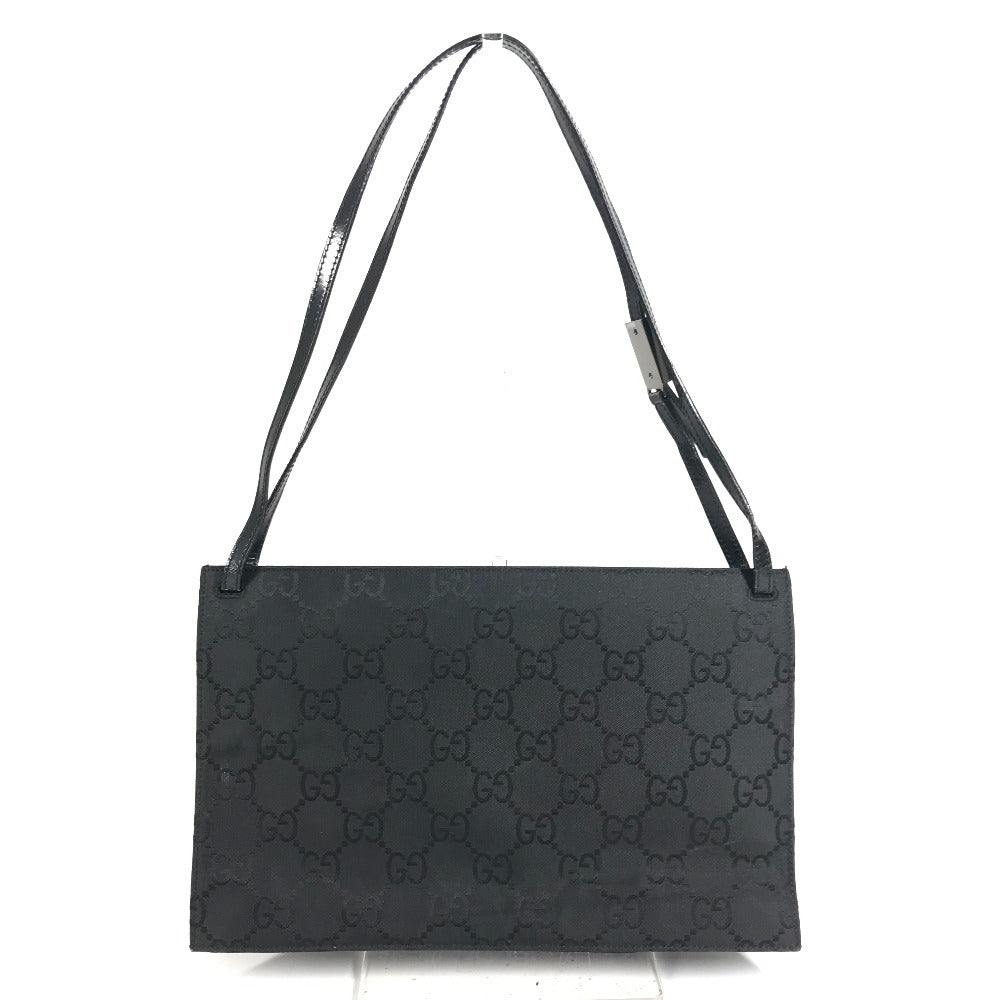 GUCCI 001 3175 Wポケット ダブルポケット GG ロゴ カバン 肩掛け ハンドバッグ ショルダーバッグ レザー/ナイロン ユニセックス ブラック
