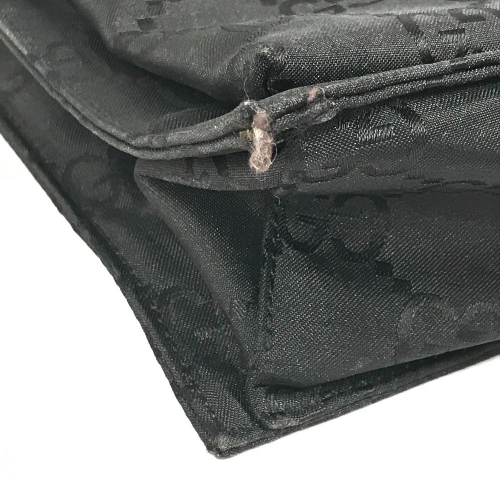 GUCCI 001 3175 Wポケット ダブルポケット GG ロゴ カバン 肩掛け ハンドバッグ ショルダーバッグ レザー/ナイロン ユニセックス ブラック