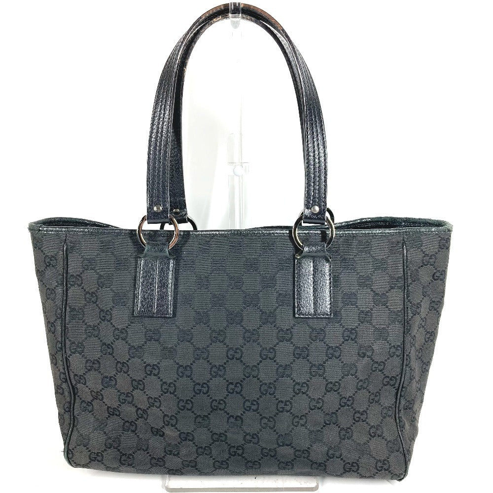 GUCCI 113017 Logo GG Bag Shoulder Tote Bag Shoulder Bag GG Canvas/Leather Unisex Black