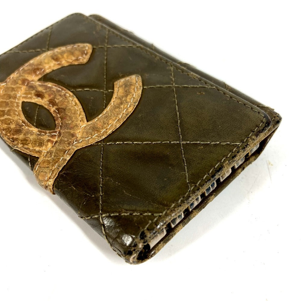 CHANEL A26723 Cambon Line CC Coco Mark 6-Key Holder Key Case Leather Women's Khaki
