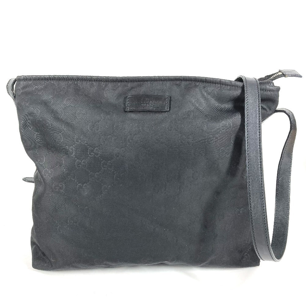 GUCCI 308840 GG ロゴ 総柄 カバン 斜め掛け ショルダーバッグ レザー/ナイロン ユニセックス ブラック