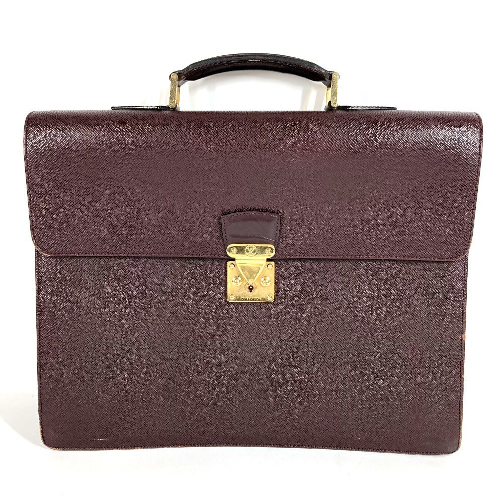 LOUIS VUITTON M30036 Taiga Serviet Moskova Bag Handbag Document Bag Briefcase Business Bag Taiga Leather Unisex Acajou Purple