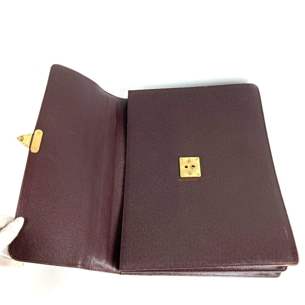 LOUIS VUITTON M30036 Taiga Serviet Moskova Bag Handbag Document Bag Briefcase Business Bag Taiga Leather Unisex Acajou Purple
