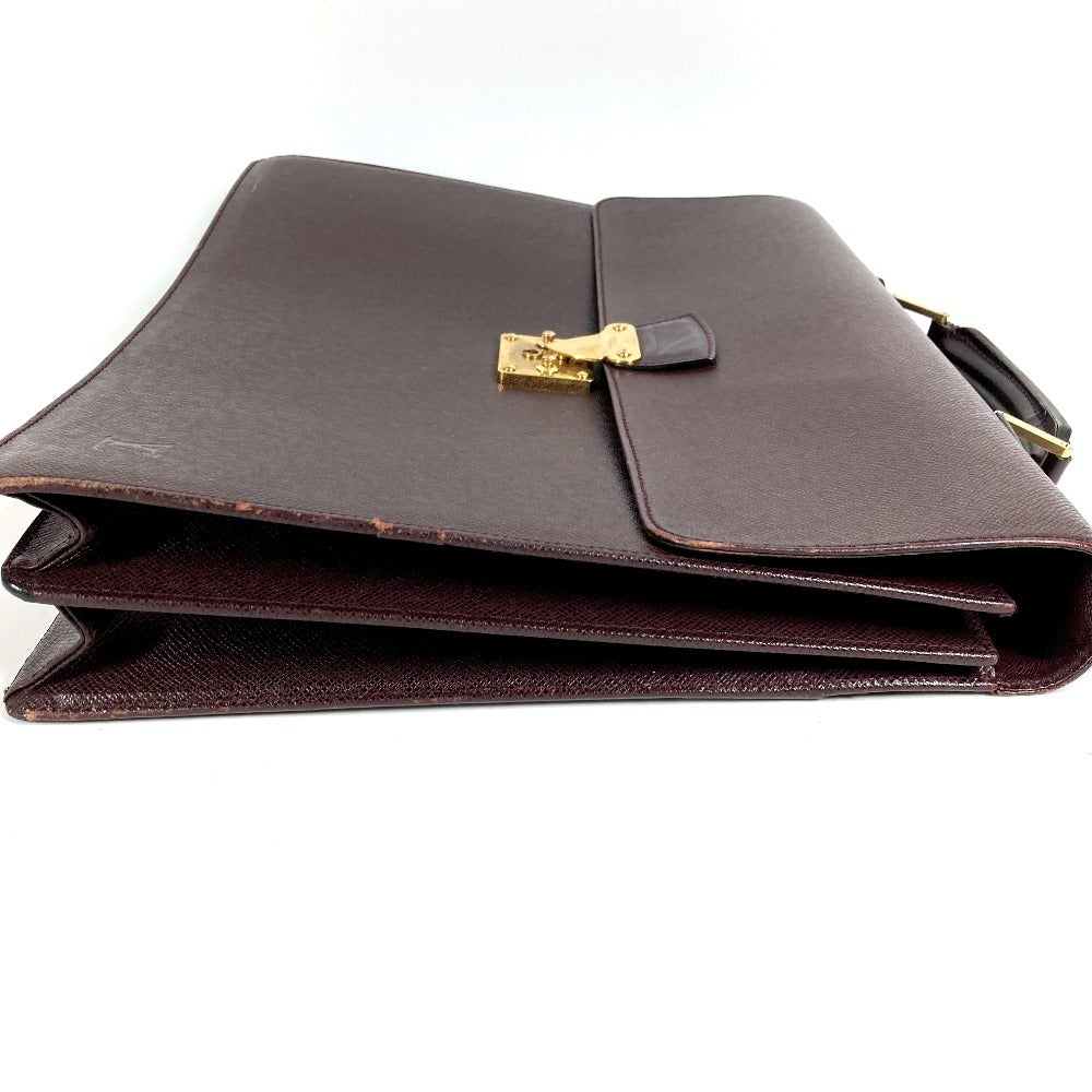 LOUIS VUITTON M30036 Taiga Serviet Moskova Bag Handbag Document Bag Briefcase Business Bag Taiga Leather Unisex Acajou Purple