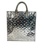 LOUIS VUITTON M40269 Monogram Miroir Sac Plat Handbag Tote Bag Vertical Leather Unisex Argent Silver