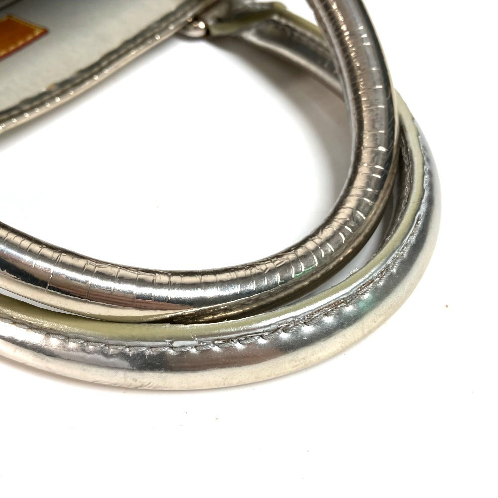 LOUIS VUITTON M40269 Monogram Miroir Sac Plat Handbag Tote Bag Vertical Leather Unisex Argent Silver