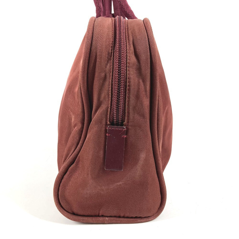 PRADA トライアングルロゴ 三角ロゴ プレート カバン トートバッグ ミニボストンバッグ 肩掛け ショルダーバッグ ナイロン ユニセックス ワインレッド系