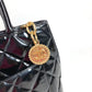 CHANEL A01804 CC Coco Mark Logo Reissue Tote Handbag Shoulder Bag Enamel Women's Black