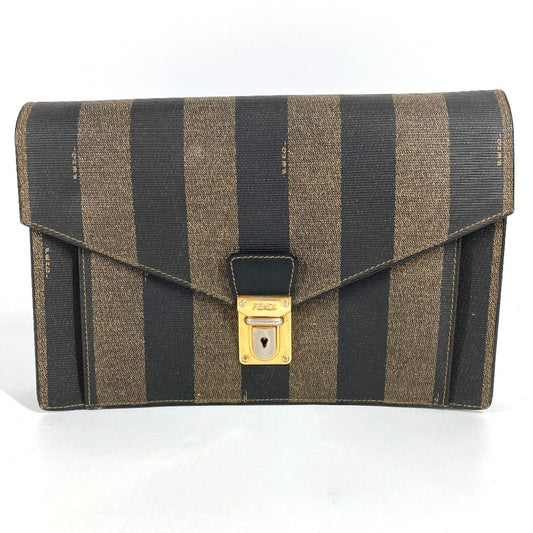 FENDI ヴィンテージ ペカン カバン 書類バッグ フラップ セカンドバッグ クラッチバッグ PVC/レザー ユニセックス カーキ