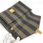 FENDI Vintage Pequin Document Bag Flap Second Bag Clutch Bag PVC/Leather Unisex Khaki