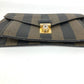 FENDI Vintage Pequin Document Bag Flap Second Bag Clutch Bag PVC/Leather Unisex Khaki