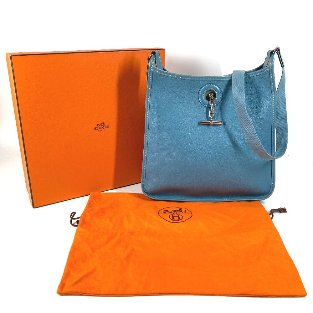 HERMES ヴェスパ PM ヴェスパPM カバン 斜め掛け ポシェット ショルダーバッグ レザー ユニセックス ブルージーン ブルー