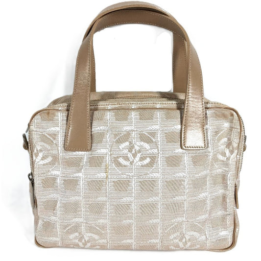 CHANEL ニュートラベルライン ロゴ カバン トートバッグ ミニバッグ ハンドバッグ ナイロンキャンバス/レザー ユニセックス ベージュ