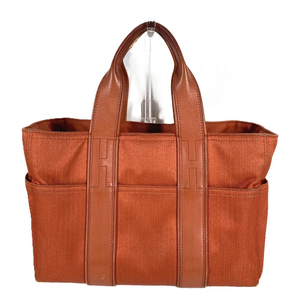 HERMES アカプルコPM アカプルコ PM カバン トートバッグ スクエア ハンドバッグ コットン ユニセックス オレンジ