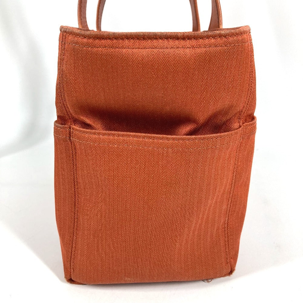 HERMES アカプルコPM アカプルコ PM カバン トートバッグ スクエア ハンドバッグ コットン ユニセックス オレンジ