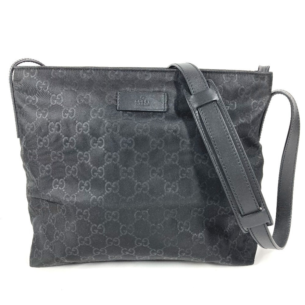 GUCCI 314529 GG ロゴ 斜め掛け カバン ショルダーバッグ レザー/ナイロン ユニセックス ブラック