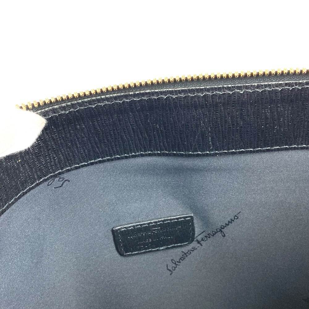 Salvatore Ferragamo ロゴ 持ち手つき ポーチ クラッチバッグ クラッチバッグ レザー ユニセックス ブラック