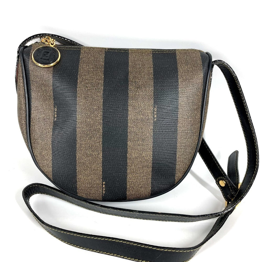 FENDI ヴィンテージ ペカン ロゴ カバン 斜め掛け ポシェット ショルダーバッグ PVC/レザー ユニセックス カーキ
