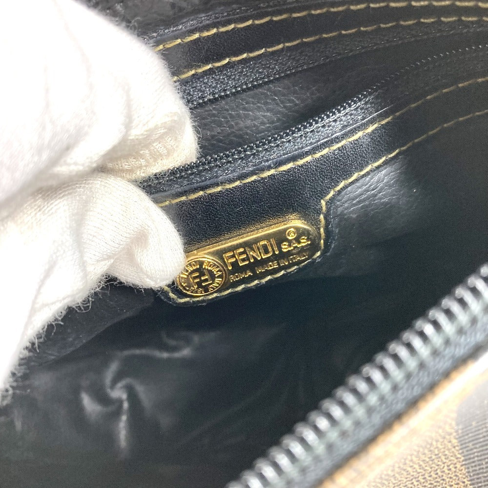 FENDI ヴィンテージ ペカン ロゴ カバン 斜め掛け ポシェット ショルダーバッグ PVC/レザー ユニセックス カーキ