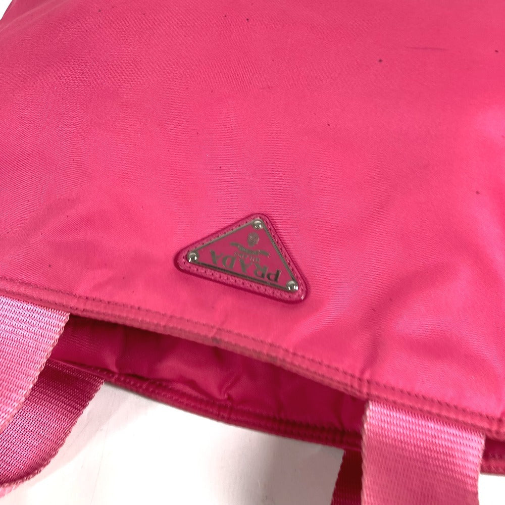 PRADA トライアングルロゴ 三角ロゴ プレート カバン 2WAYバッグ トートバッグ ハンドバッグ 肩掛け ショルダーバッグ ナイロン ユニセックス ピンク