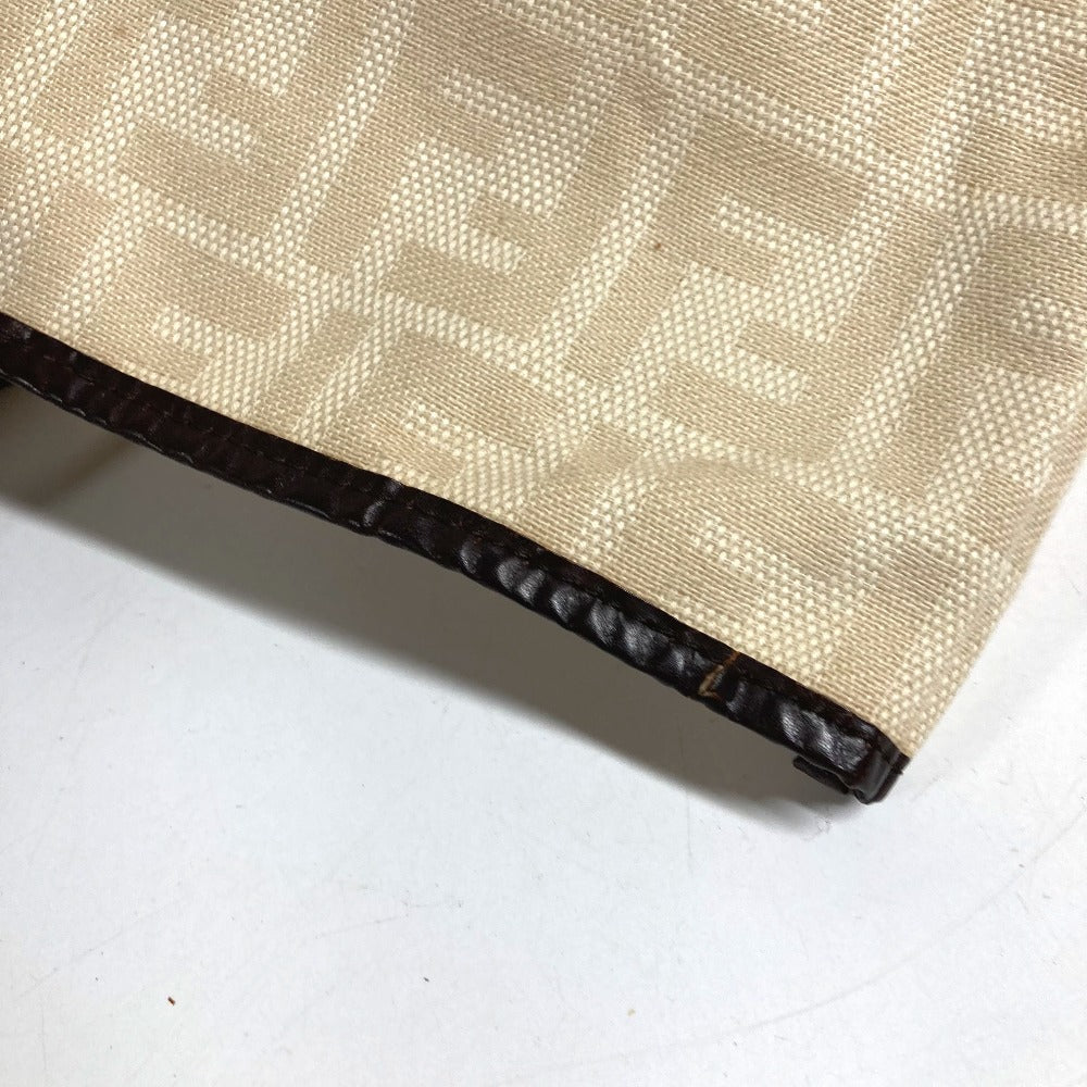 FENDI ヴィンテージ ズッカ ロゴ カバン トートバッグ 肩掛け ショルダーバッグ キャンバス/レザー ユニセックス ベージュ
