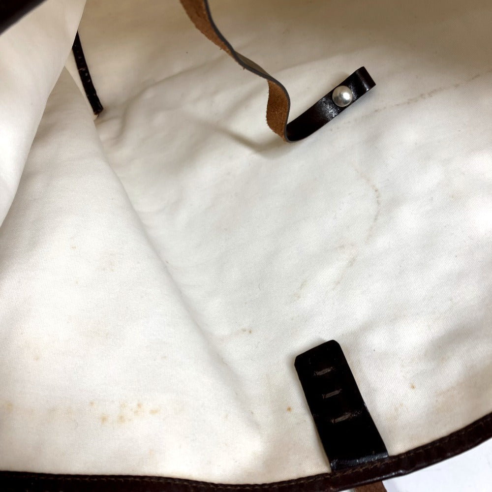 FENDI ヴィンテージ ズッカ ロゴ カバン トートバッグ 肩掛け ショルダーバッグ キャンバス/レザー ユニセックス ベージュ