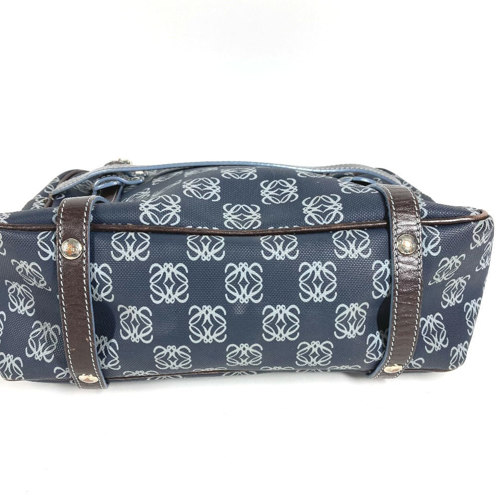 LOEWE アナグラム ロゴ カバン トートバッグ ハンドバッグ PVC/レザー ユニセックス ブルー