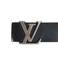 LOUIS VUITTON サンチュールイニシャル アクセサリー バックル ボトムス用ベルト ベルト レザー メンズ ブラック
