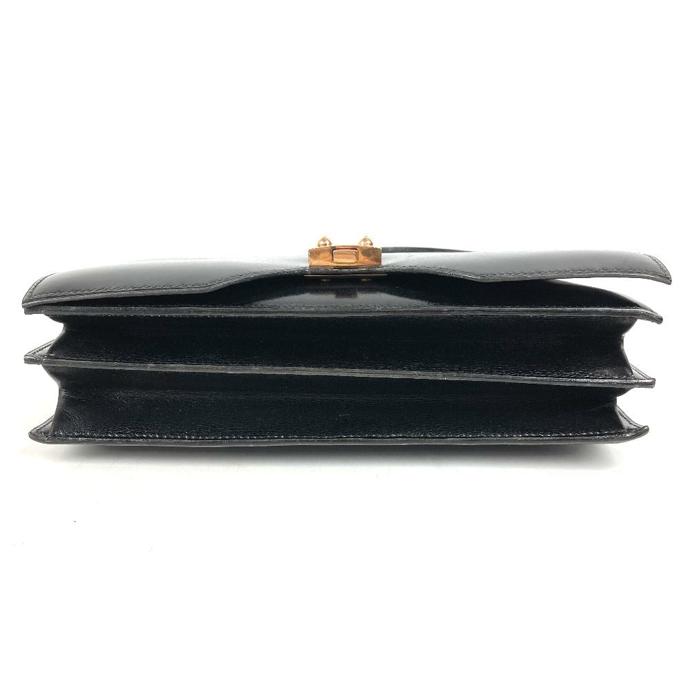 HERMES ヴィンテージ サック G8 カバン フラップ トートバッグ ハンドバッグ ボックスカーフ ユニセックス ブラック
