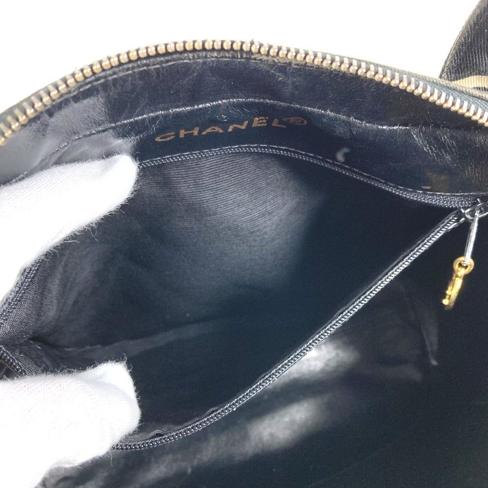 CHANEL ヴィンテージ 総柄 アイコン CC ココマーク ロゴ カバン トートバッグ ハンドバッグ キャンバス レディース ブラック