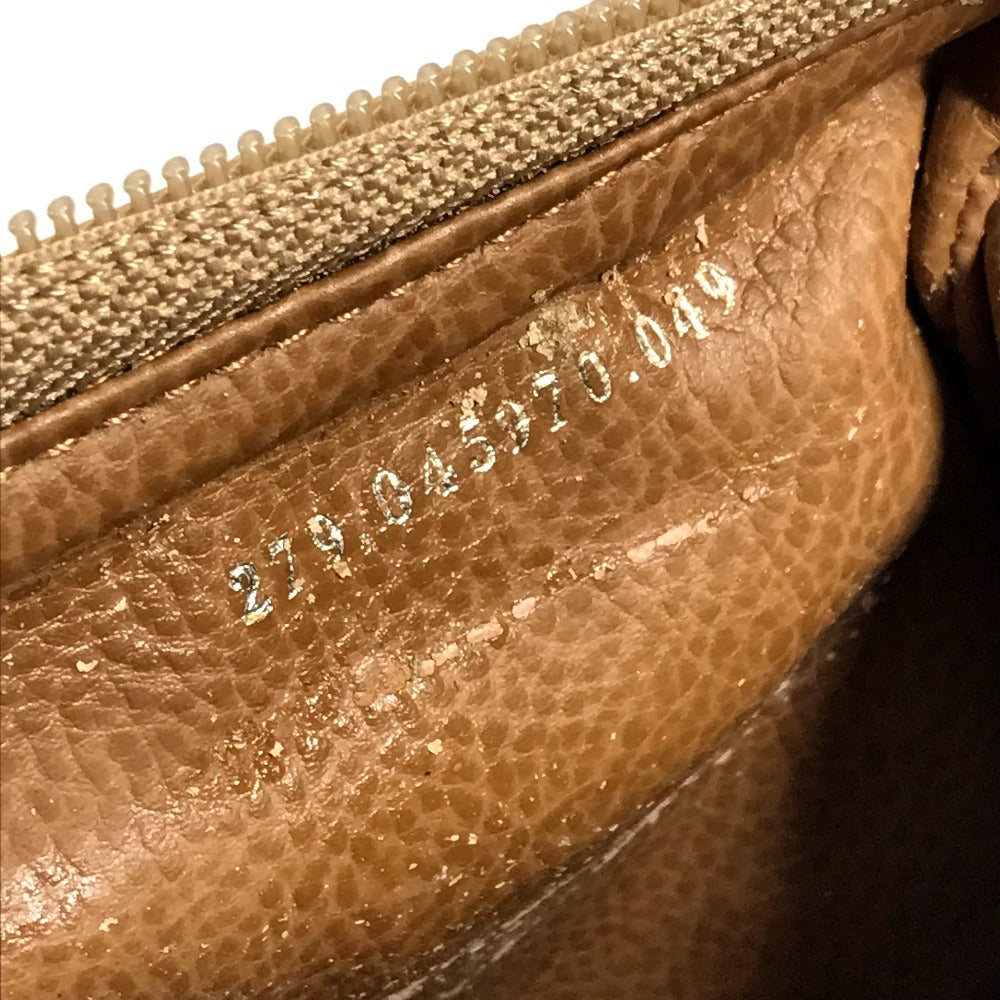 FENDI ヴィンテージ ロゴ ストライプ ペカン カバン 2WAYバッグ ショルダーバッグ 斜め掛け ミニボストンバッグ ハンドバッグ レザー/キャンバス ユニセックス ベージュ