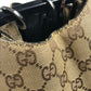 GUCCI 001 3738 GG ロゴ プラスチック ラウンド ハンドル 肩掛け カバン 巾着 巾着バッグ ハンドバッグ ショルダーバッグ GGキャンバス/レザー ユニセックス ベージュ