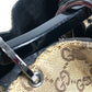 GUCCI 001 3738 GG ロゴ プラスチック ラウンド ハンドル 肩掛け カバン 巾着 巾着バッグ ハンドバッグ ショルダーバッグ GGキャンバス/レザー ユニセックス ベージュ