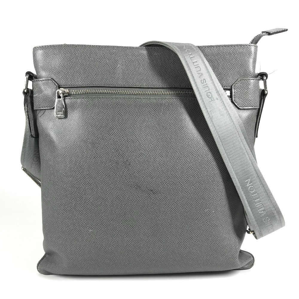 LOUIS VUITTON M32630 タイガ サシャ カバン 斜め掛け ポシェット ショルダーバッグ タイガレザー メンズ グラシエ グレー