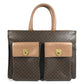 CELINE vintage Macadam logo Bag Tote Bag Business bag Hand Bag Leather Brown Used