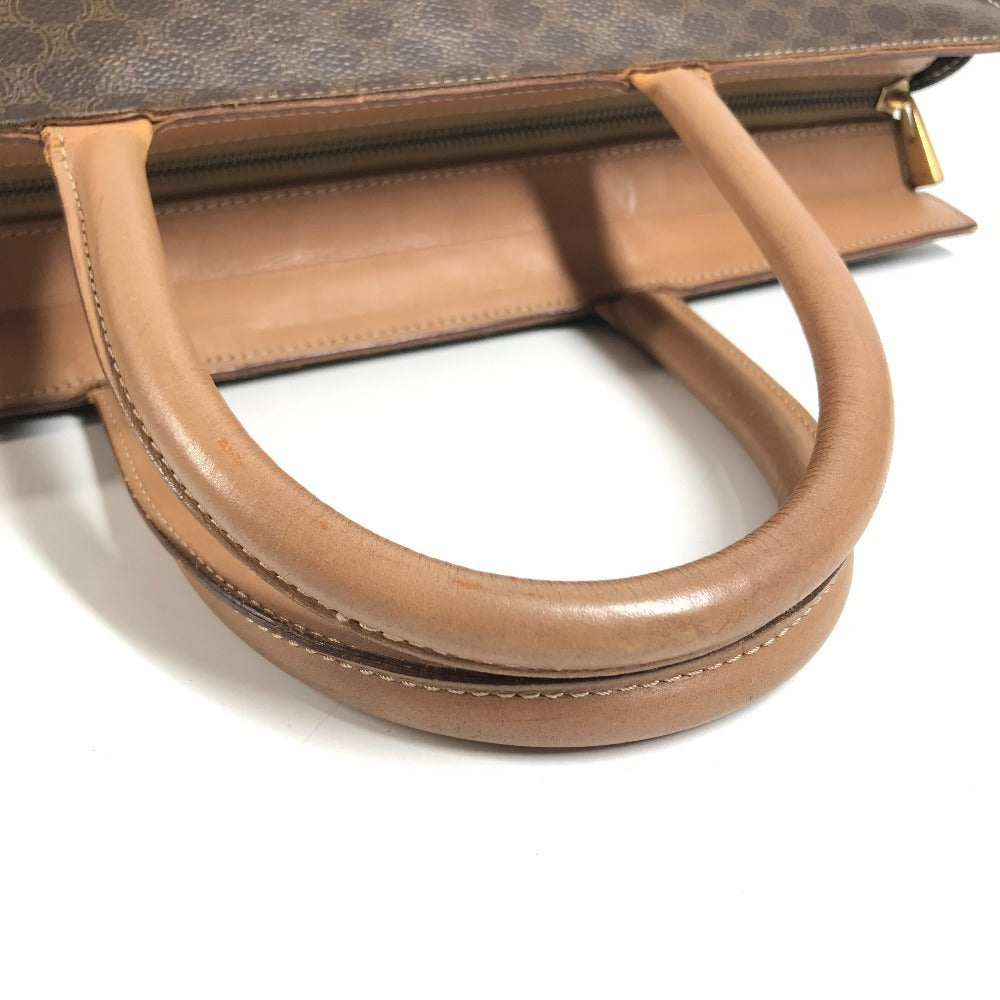 CELINE vintage Macadam logo Bag Tote Bag Business bag Hand Bag Leather Brown Used