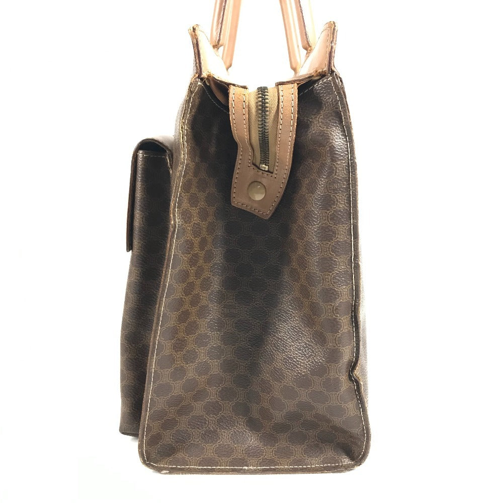 CELINE vintage Macadam logo Bag Tote Bag Business bag Hand Bag Leather Brown Used