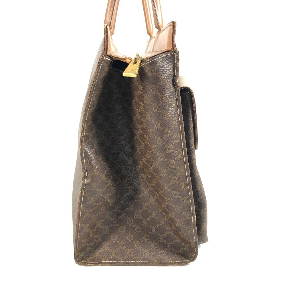 CELINE vintage Macadam logo Bag Tote Bag Business bag Hand Bag Leather Brown Used