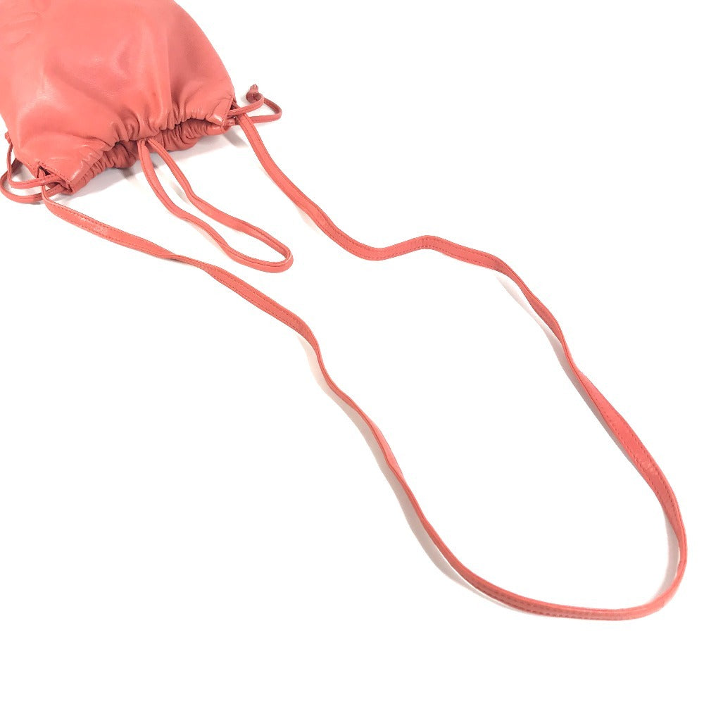 LOEWE Anagram logo Bag Crossbody Pochette Shoulder Bag Nappa leather Red Pink Based Used